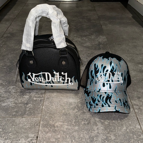 Von Dutch Handbags - Von Dutch City of Angels Silver Blue Set